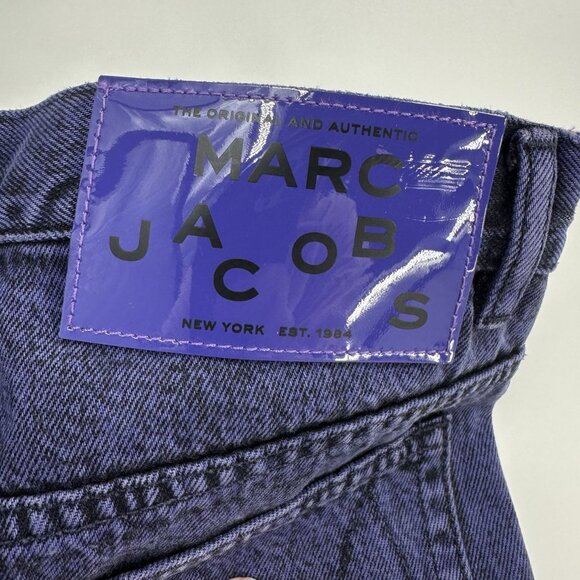 Marc Jacobs Turn-Up Overdye Straight Leg Jeans Violet Purple Size 27 - Picture 8 of 12